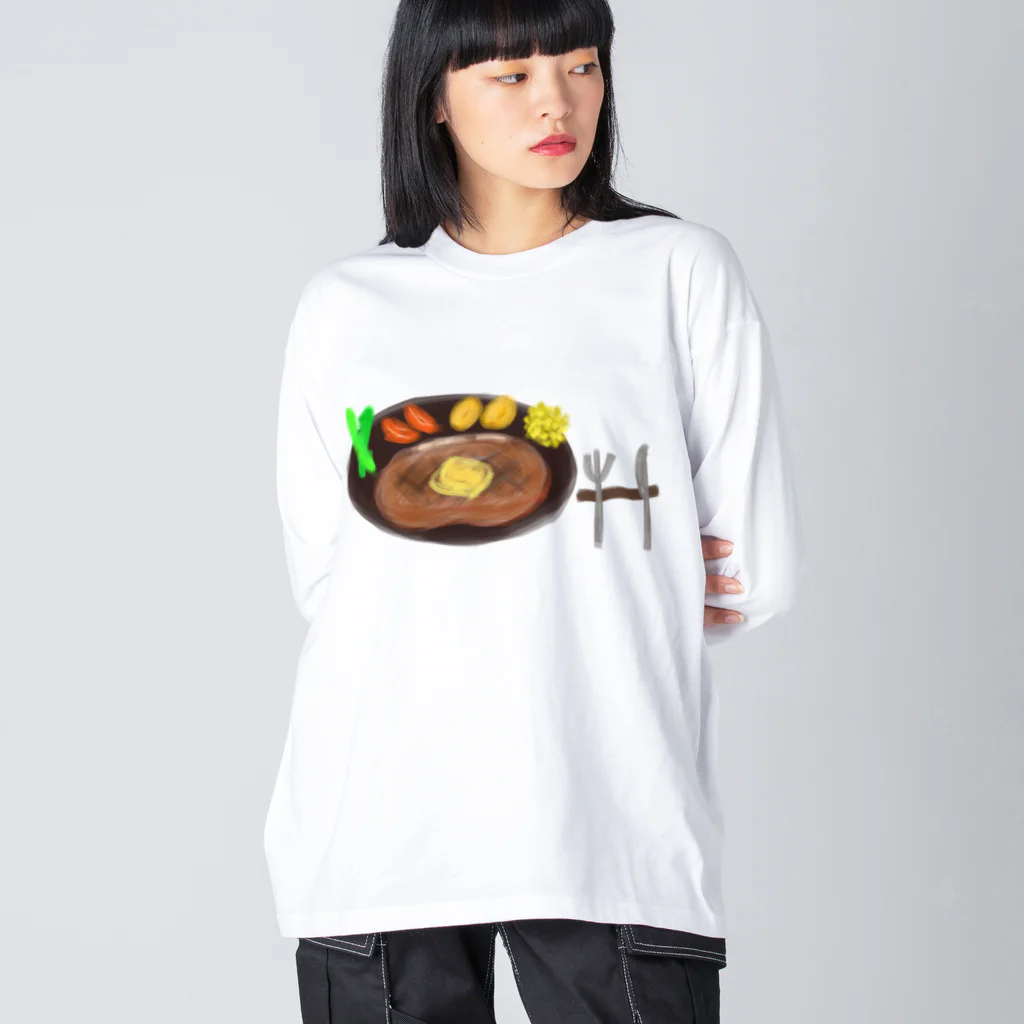 Lily bird（リリーバード）のステーキプレート Big Long Sleeve T-Shirt