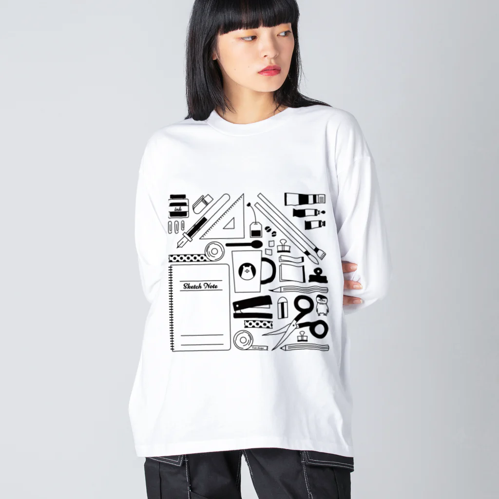 しろくま&ペンギン通信のせいかつ(黒) Big Long Sleeve T-Shirt