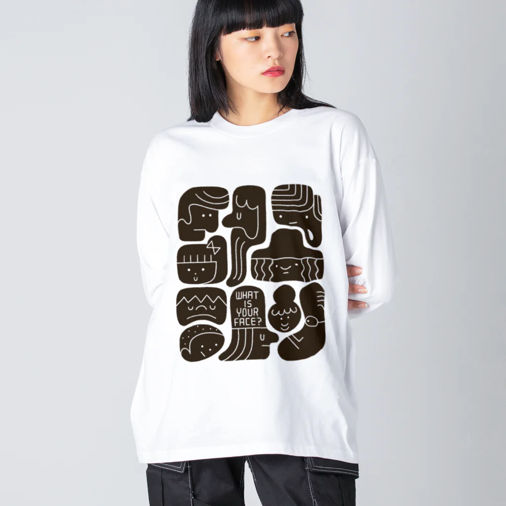 boo-banaのWHAT IS YOUR FACE? Big Long Sleeve T-Shirt