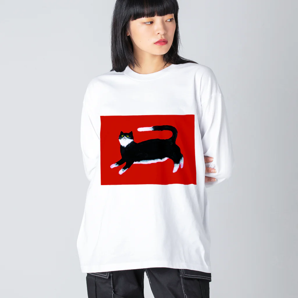 のここのねそべりねこ ビッグシルエットロングスリーブTシャツ