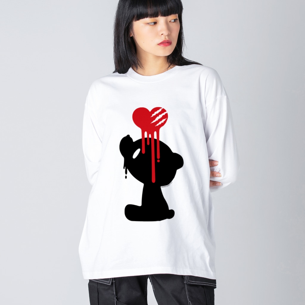 CHAX COLONY imaginariの【各20点限定】いたずらぐまのグル〜ミ〜(17/black) Big Long Sleeve T-Shirt