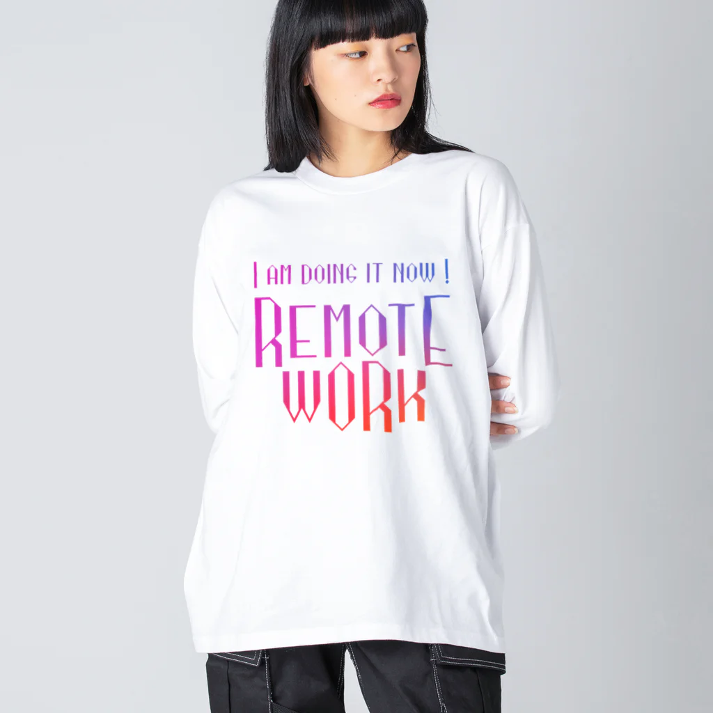 SANKAKU DESIGN STOREの今、リモートワークしてる。 彩色 ビッグシルエットロングスリーブTシャツ