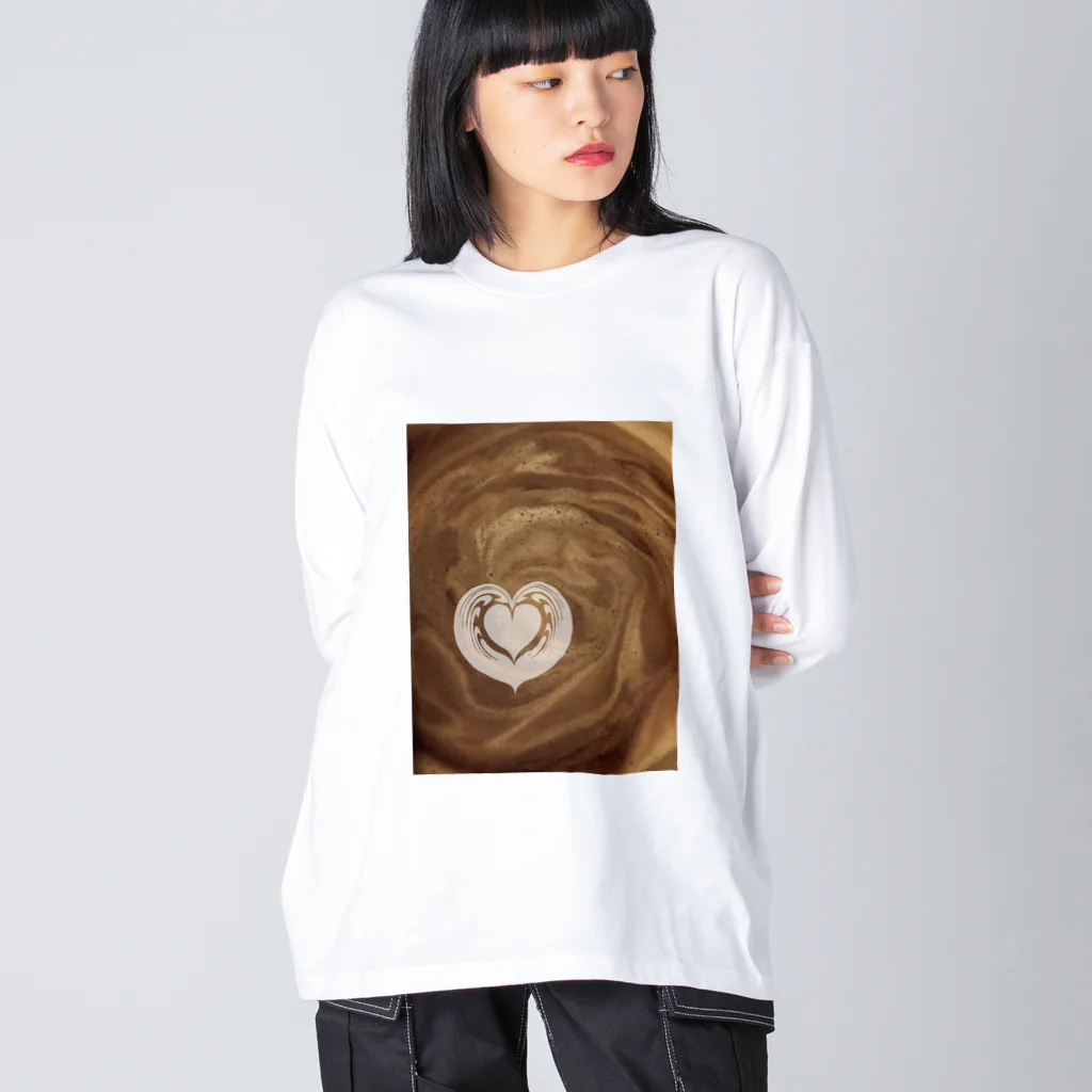 Prism coffee beanの【ラテアート】ハートインハート ビッグシルエットロングスリーブTシャツ