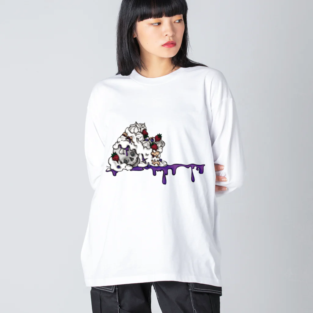 みあまゆあのショートケーキ髑髏添え Big Long Sleeve T-Shirt