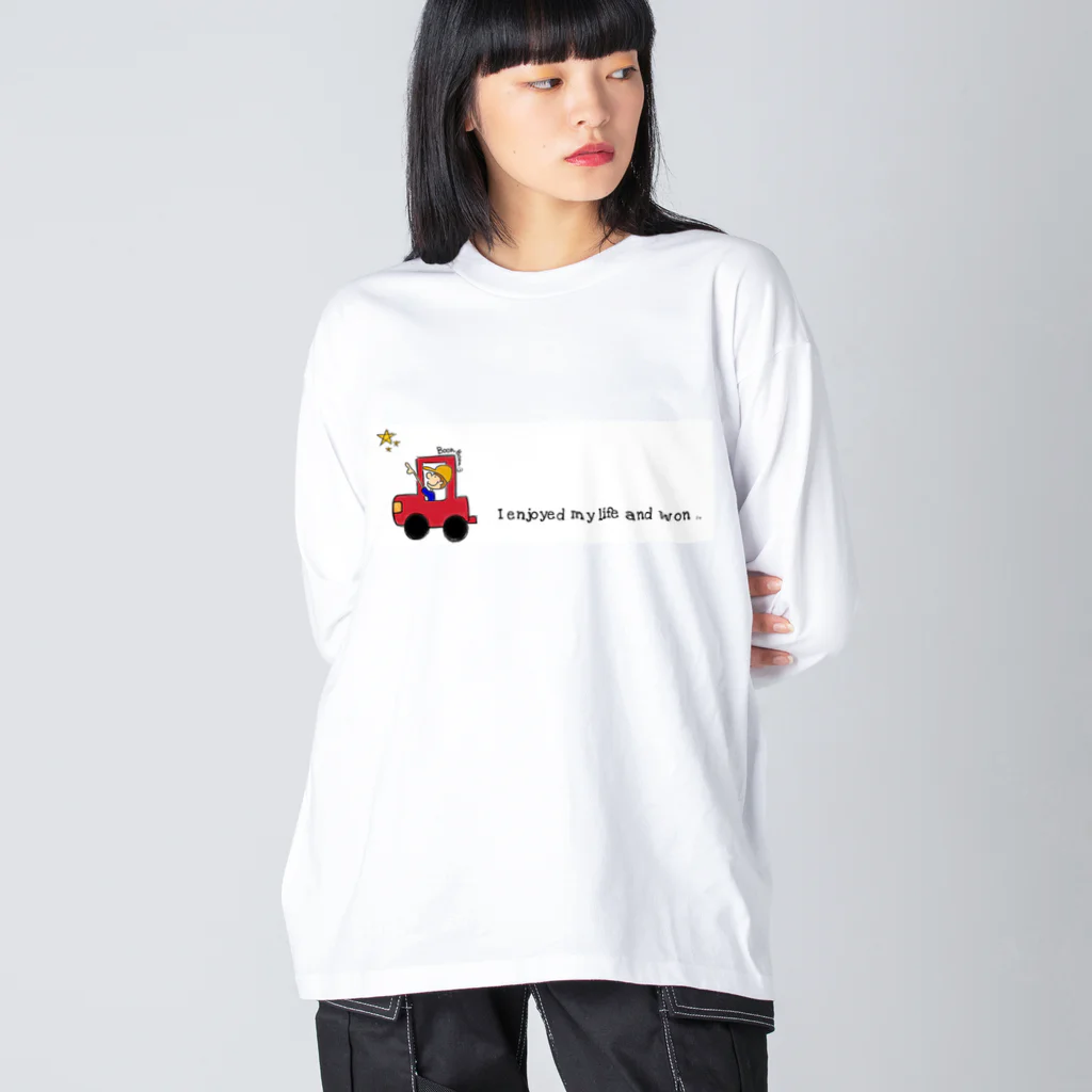 Azuのおうちの人生楽しんだもん勝ち❤️🧡💛💚💙💜 ビッグシルエットロングスリーブTシャツ