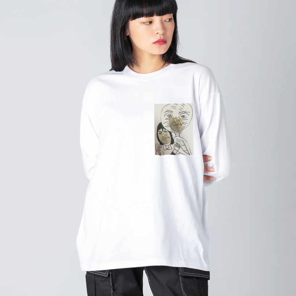 megmegkurumiの鼻毛ワックスつけるモジャモジャとシワシワ Big Long Sleeve T-Shirt