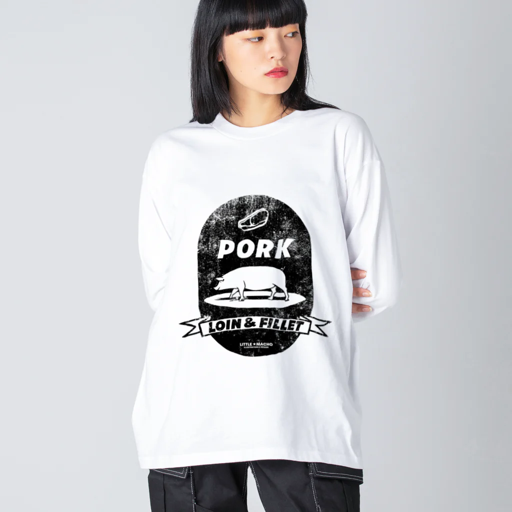 Little Machoのポーク（B） Big Long Sleeve T-Shirt