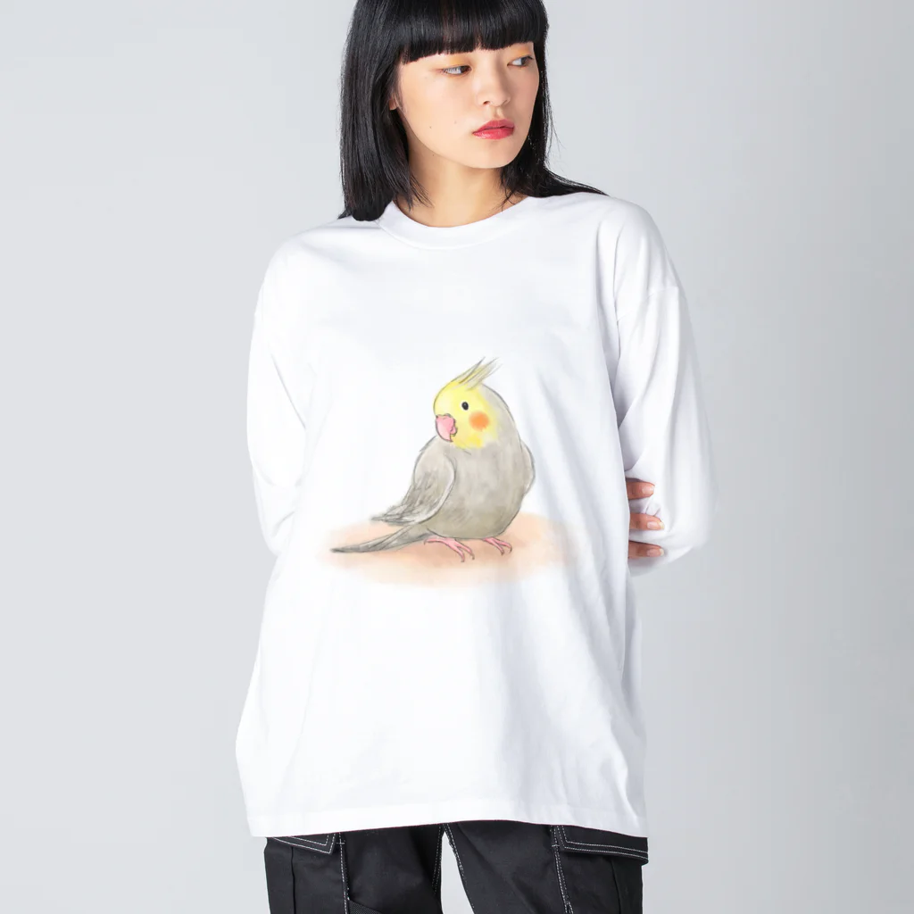 まめるりはことりのオカメインコ　シナモン【まめるりはことり】 Big Long Sleeve T-Shirt