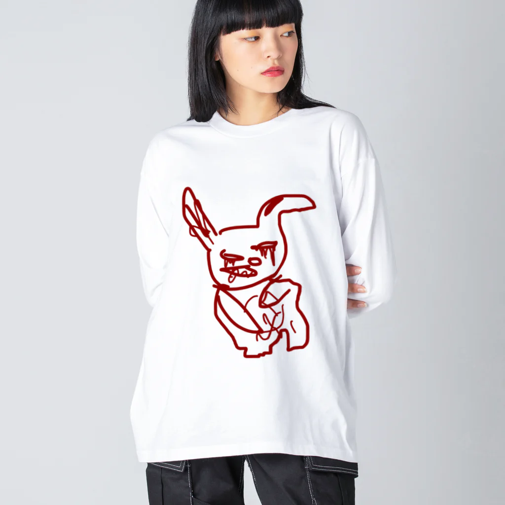 わかちゃん制作本舗のたのしくうさちゃん ビッグシルエットロングスリーブTシャツ