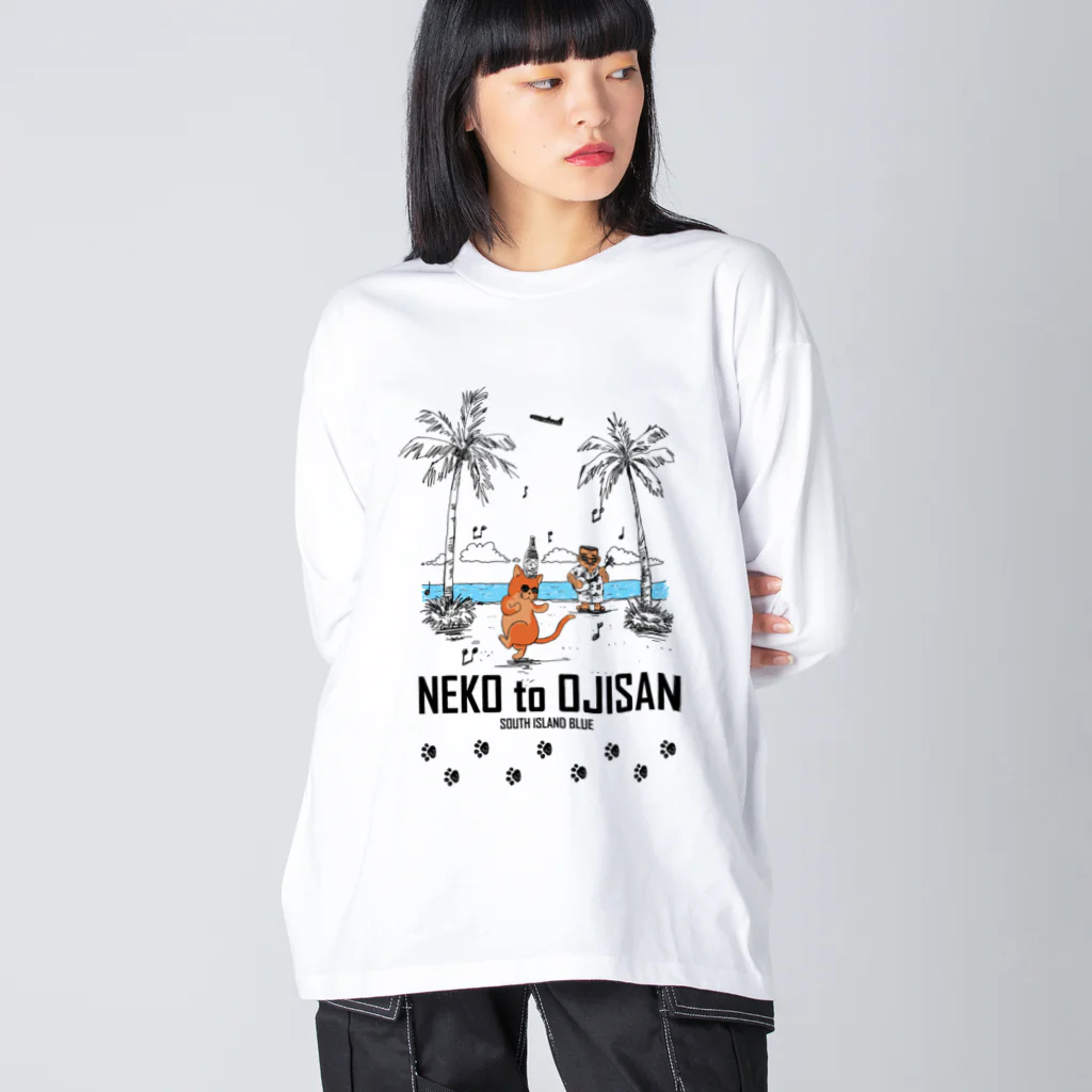 SOUTH ISLAND BLUE 沖縄店のNEKO to OJISAN Big Long Sleeve T-Shirt