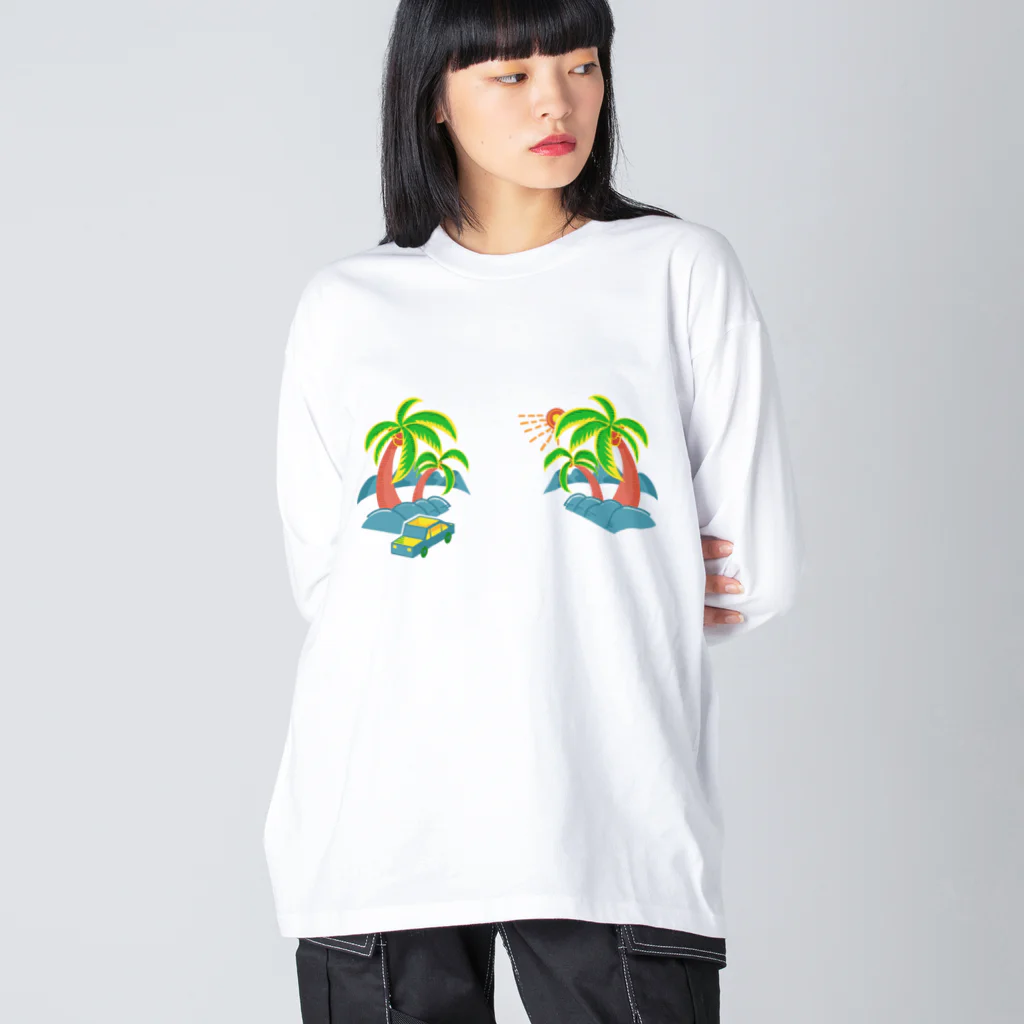 スロータイプ書店 Slowtype Booksのゆるスカ パームツリー 180 Big Long Sleeve T-Shirt