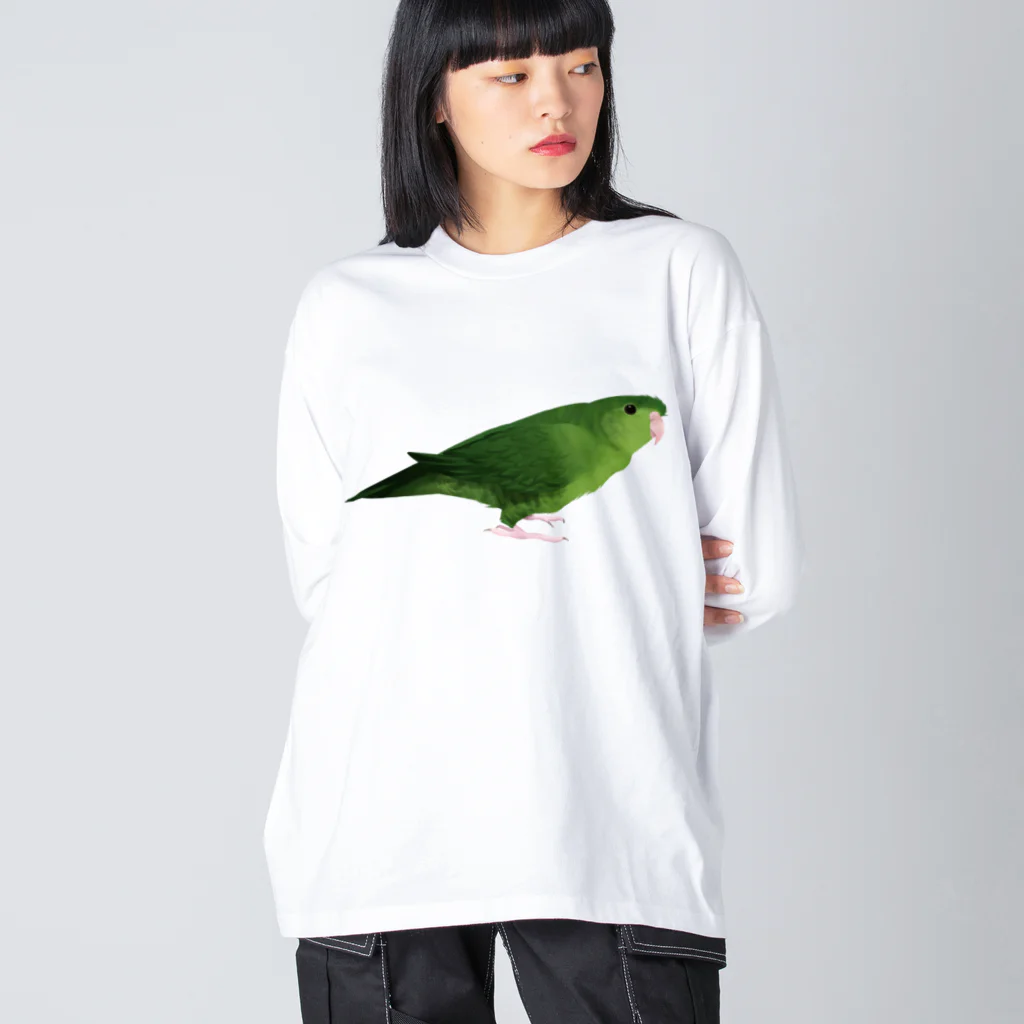 まめるりはことりのサザナミインコ　グリーン【まめるりはことり】 Big Long Sleeve T-Shirt