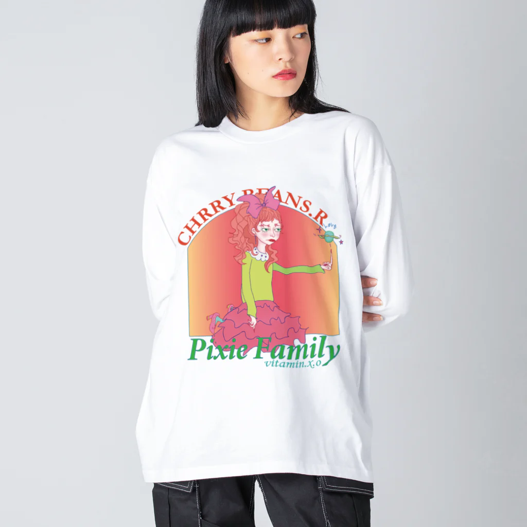 vitamin.x.oのpixie family2-yellow Big Long Sleeve T-Shirt