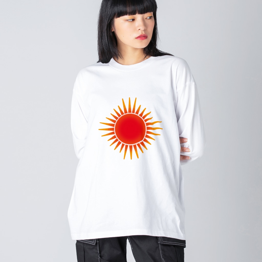 ツバメ堂の真っ赤に燃える太陽 Big Long Sleeve T-Shirt