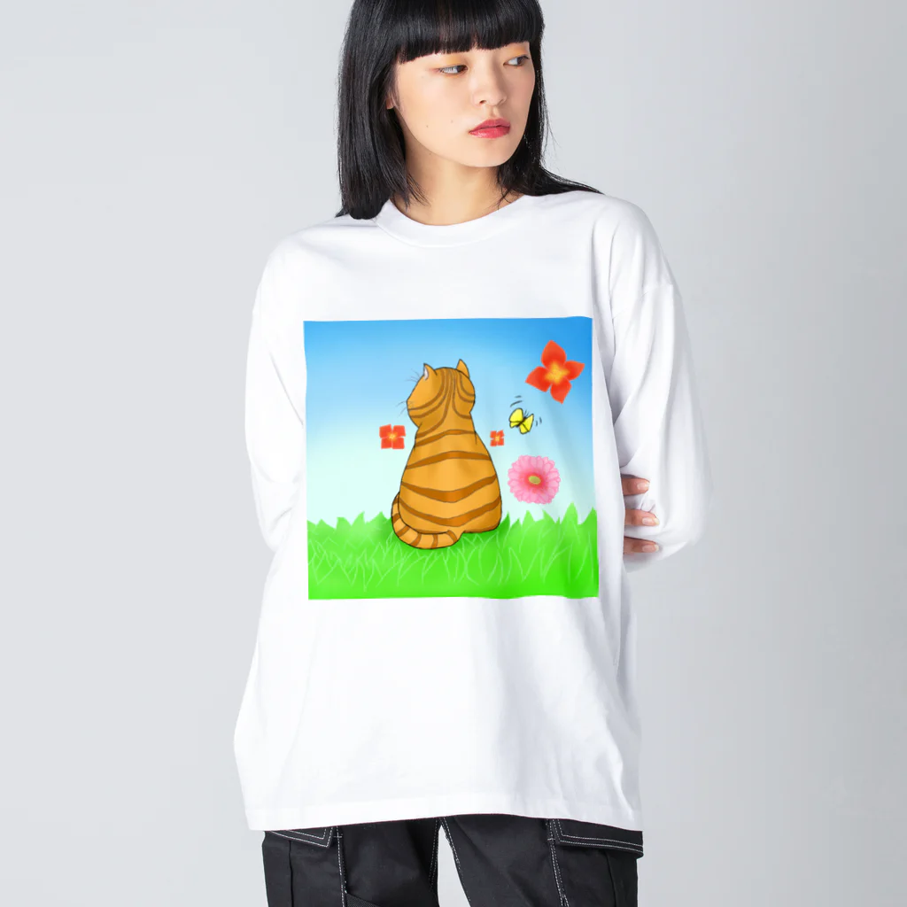 Lily bird（リリーバード）の野原のトラ猫さん Big Long Sleeve T-Shirt
