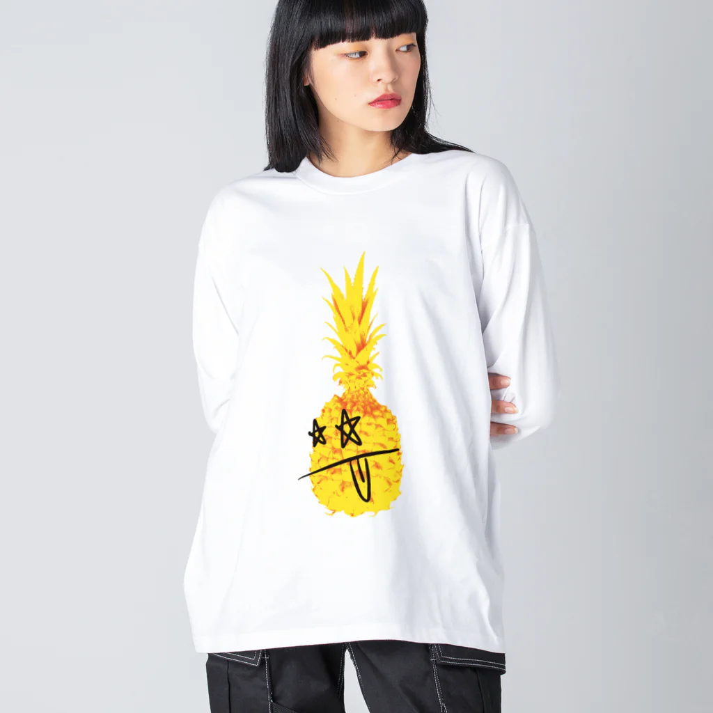 4kakeクリエイティブワーク SUZURI SHOPのロッキンパイナッポーOKINAWA Big Long Sleeve T-Shirt