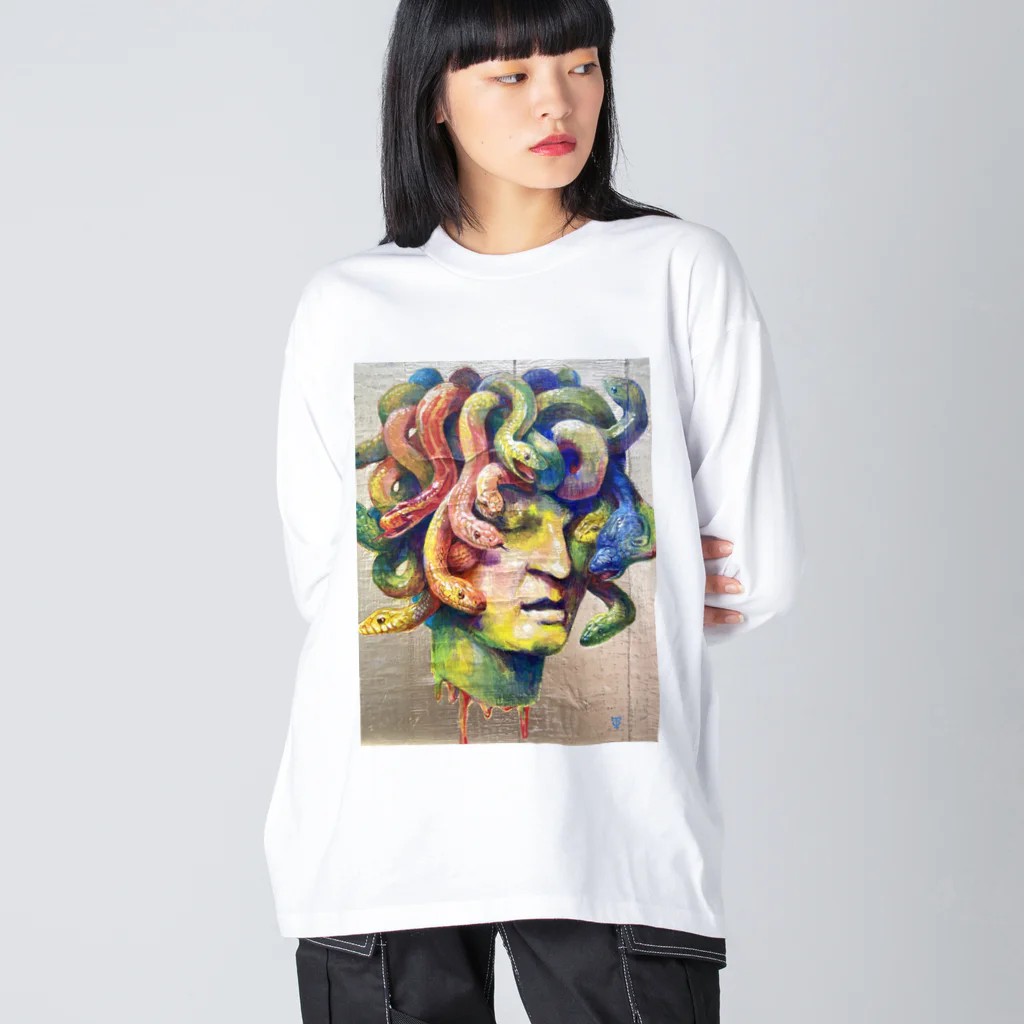 オチタケヒト takehito ochi きゃったろうの蛇頭女 Big Long Sleeve T-Shirt