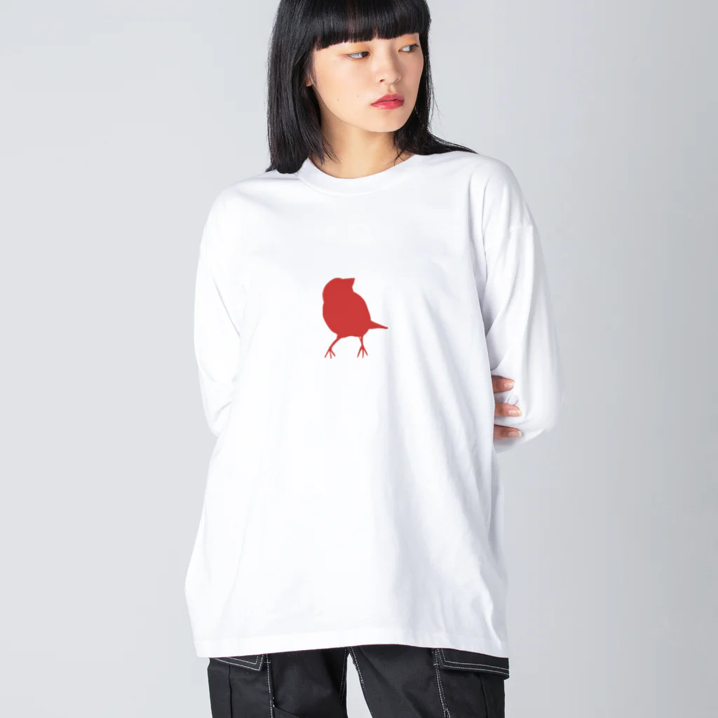 cotoLi （ことり）の文鳥シルエット（cotoLiロゴ） ビッグシルエットロングスリーブTシャツ