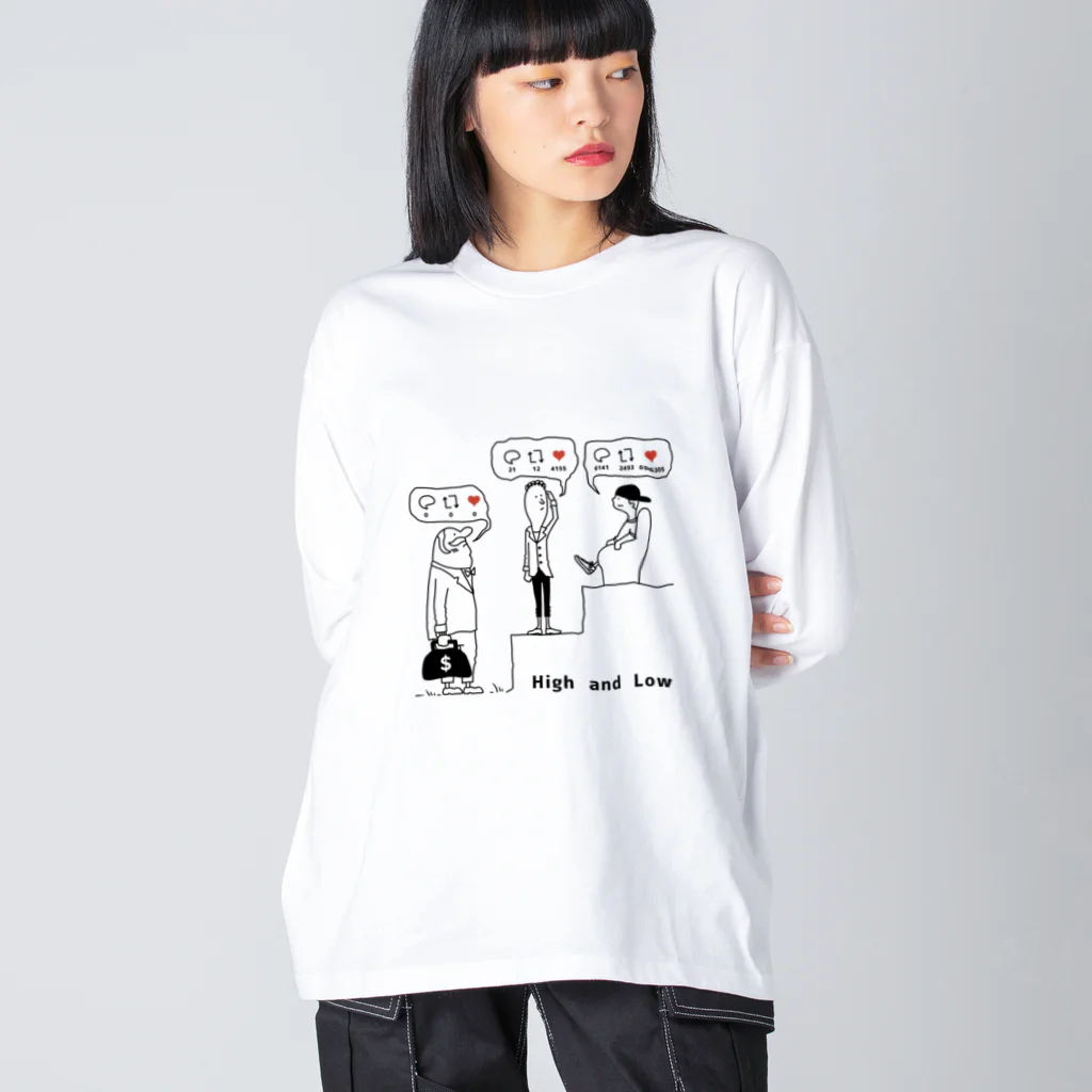 TakeLoop_goodsのHigh＆Low ビッグシルエットロングスリーブTシャツ