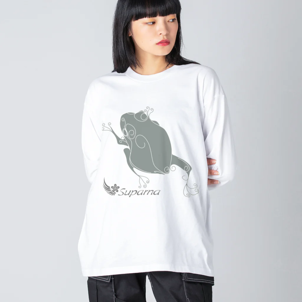 suparnaのかえるくん　カラー ビッグシルエットロングスリーブTシャツ