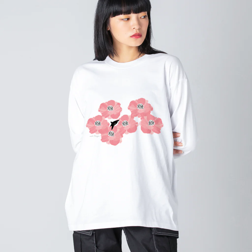 さかたようこ / サメ画家の花とサメ / ヨコ Big Long Sleeve T-Shirt