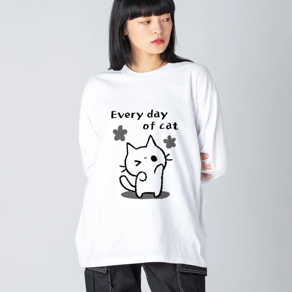 おはまじろうのお店のevery day of cat ビッグシルエットロングスリーブTシャツ