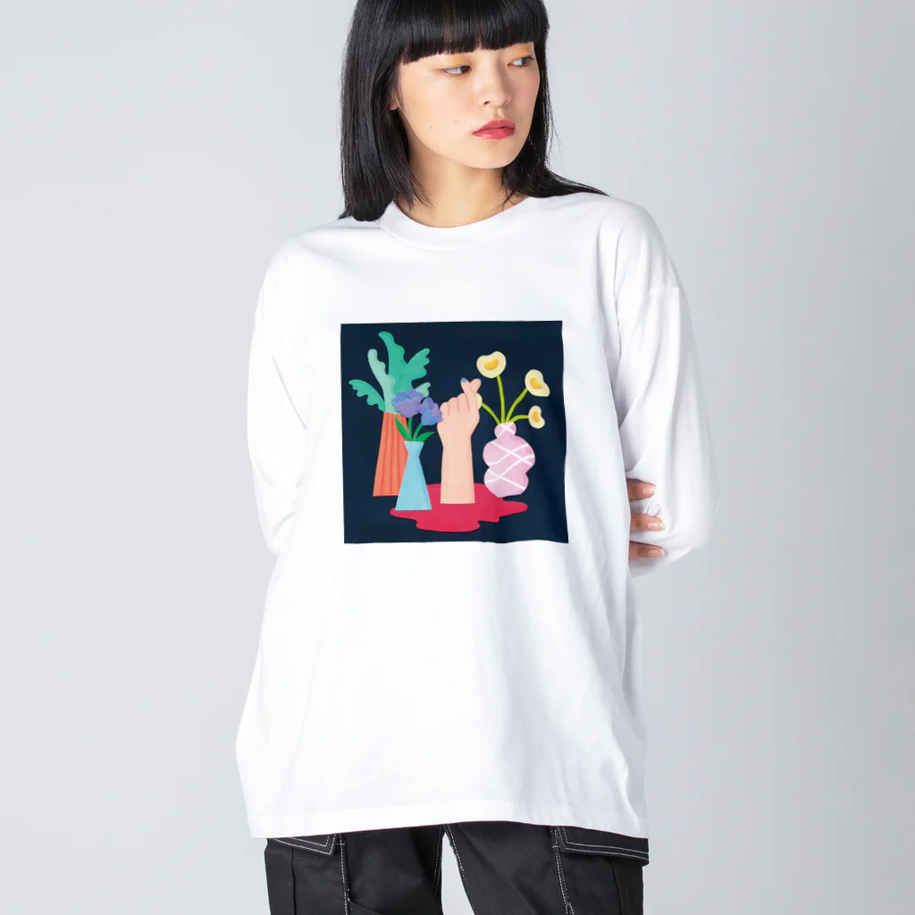 Makiko Takayamaの映えたくて死んでみた（植物） ビッグシルエットロングスリーブTシャツ