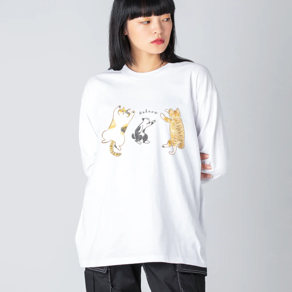 SHINOBU LABORATORY.のリラックスCATS. ビッグシルエットロングスリーブTシャツ