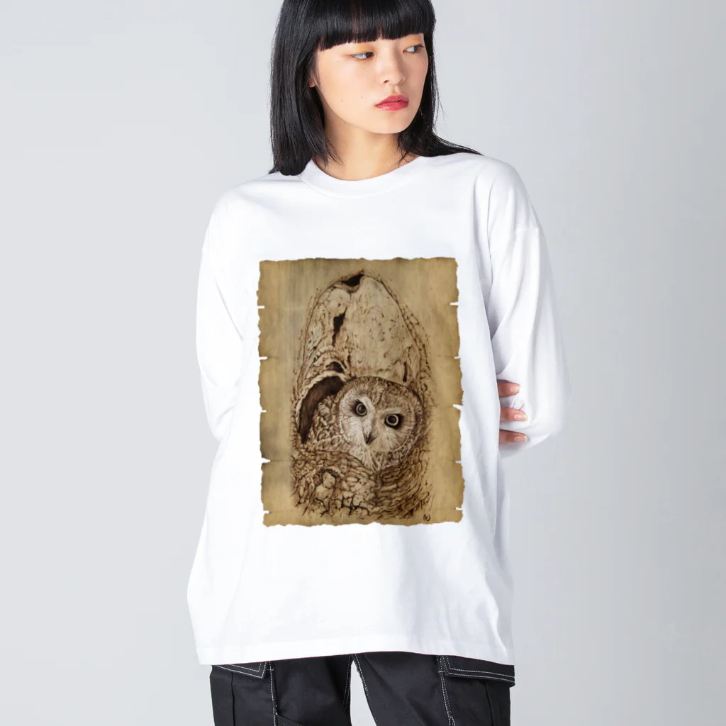 nature boxのモリフクロウ Big Long Sleeve T-Shirt