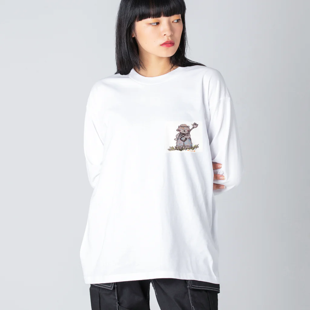 ☆PenguinShan☆- ﾍﾟﾝｷﾞﾝｼｬﾝ -の農業ニャンコ　猫😺 Big Long Sleeve T-Shirt