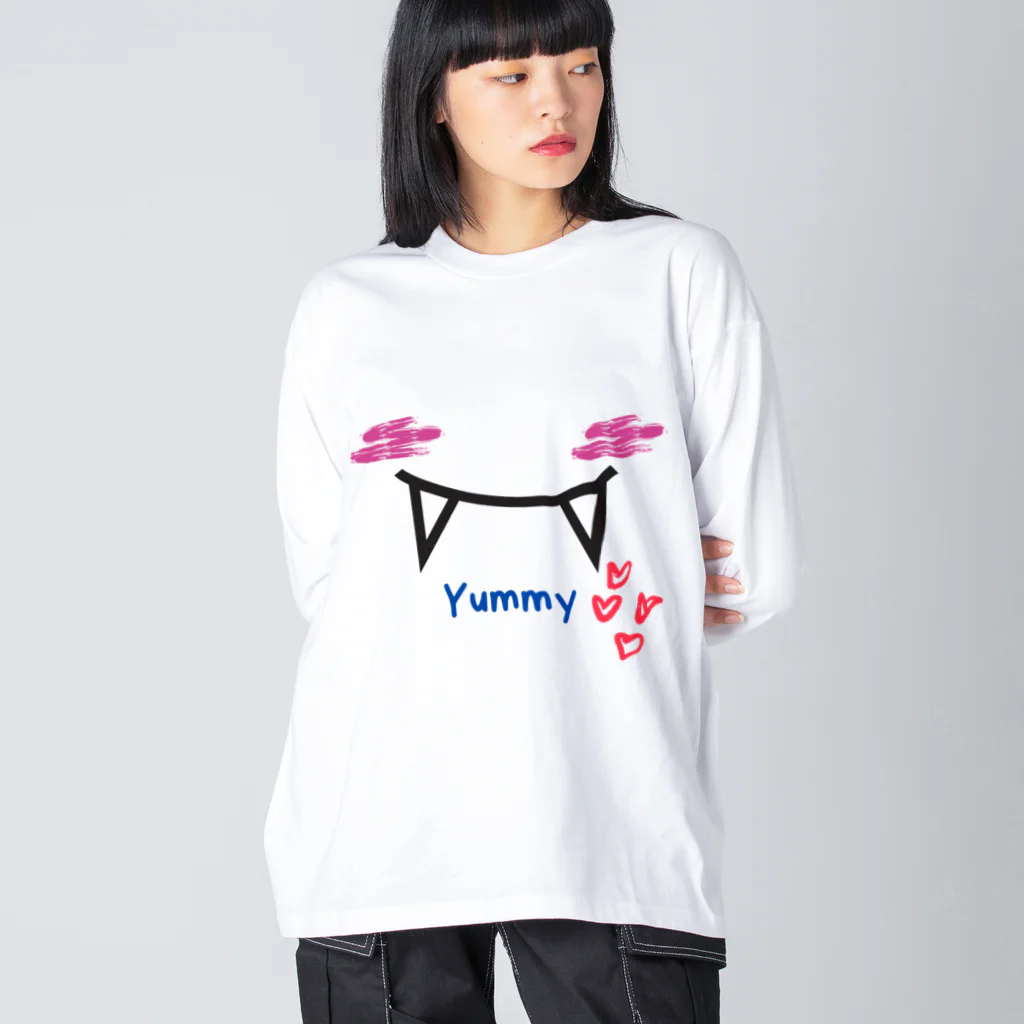 pulu's shopのかわいい笑顔でおいしいね。小悪魔赤ちゃん Big Long Sleeve T-Shirt