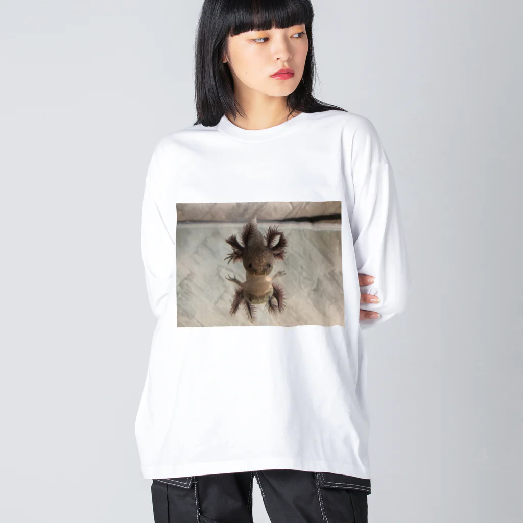 pippilottaのウーパールーパーブラック Big Long Sleeve T-Shirt