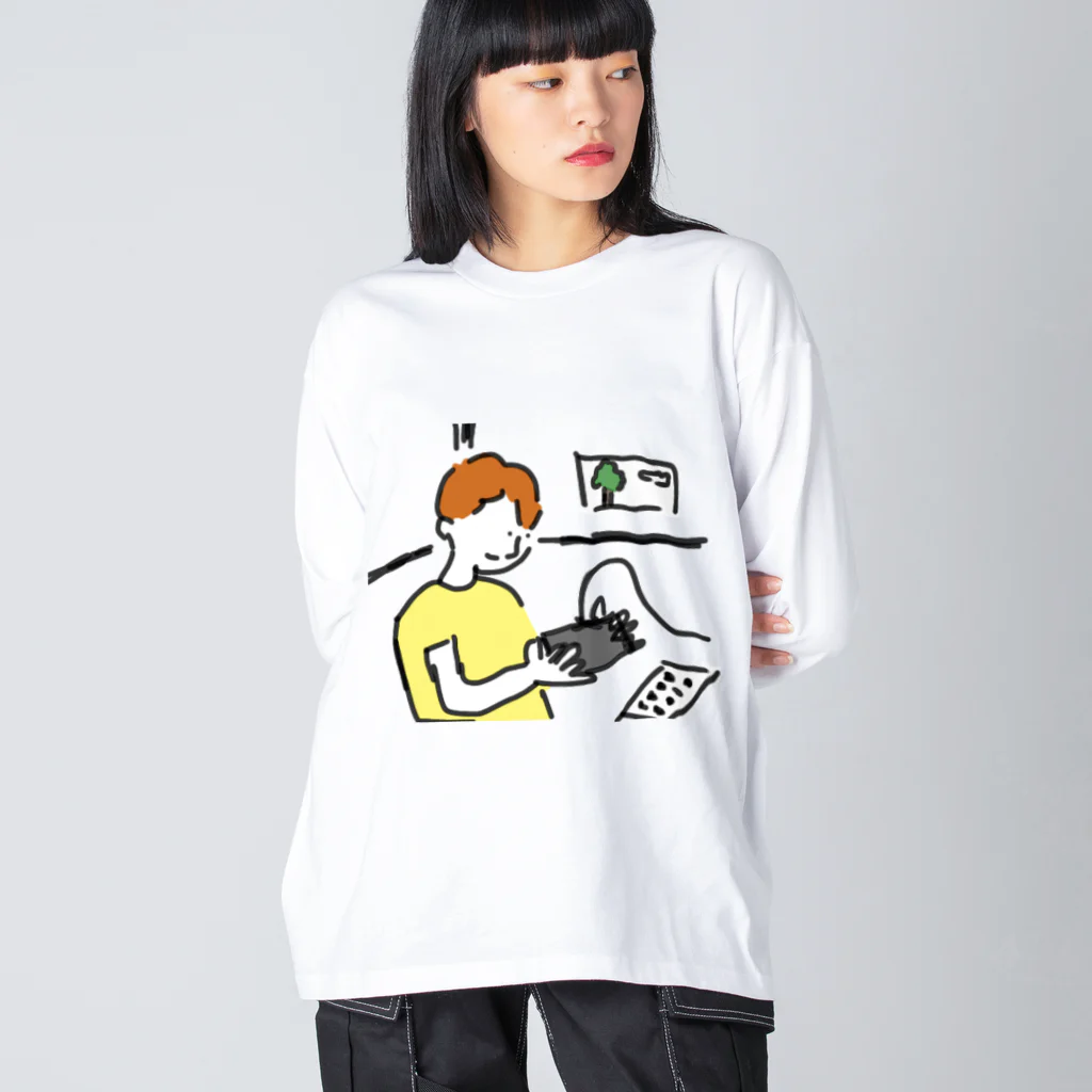 ゆるゆる、こぴた制作所のゲームする子 Big Long Sleeve T-Shirt