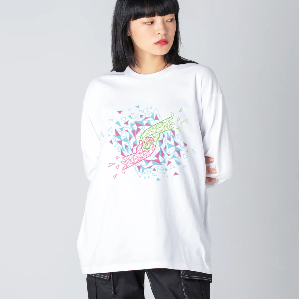 Wildflowerの手と手(カラー) ビッグシルエットロングスリーブTシャツ