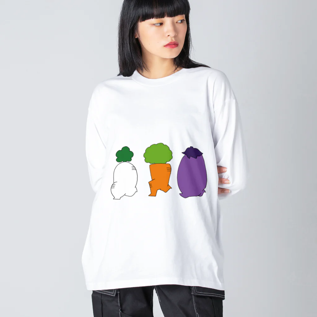 あかいろふぁ～むのはしるやさいたち ビッグシルエットロングスリーブTシャツ