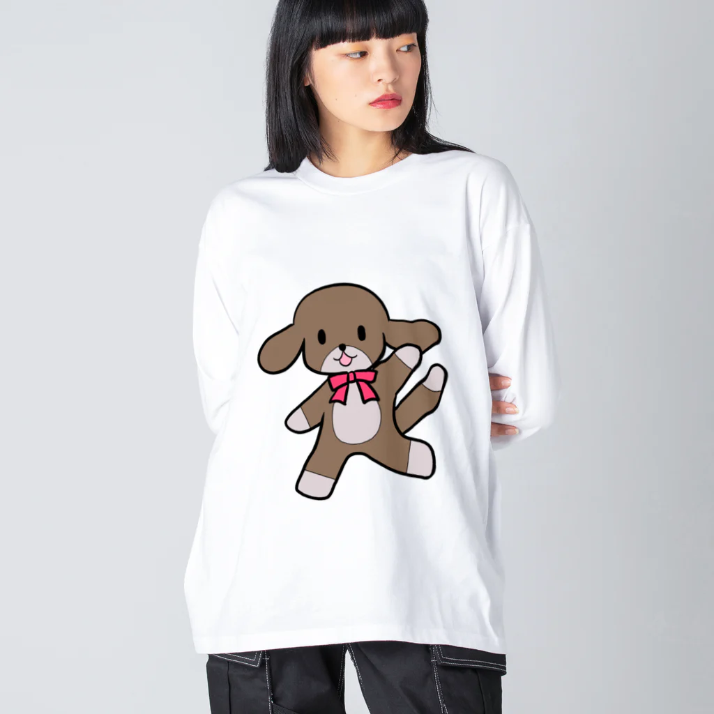 桃星雲 〜小桜みみなのお店〜の踊る犬 ビッグシルエットロングスリーブTシャツ