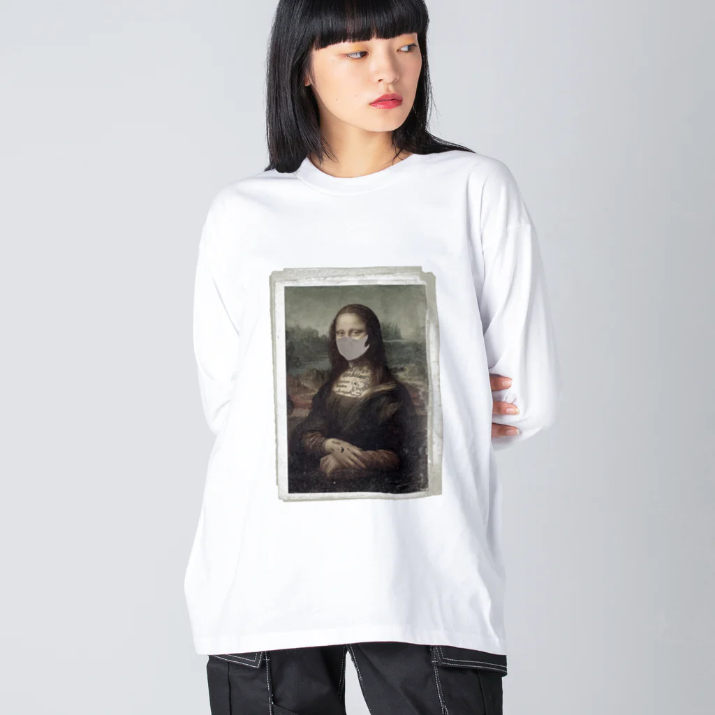 せんべろのmona lisa（額縁あり） ビッグシルエットロングスリーブTシャツ