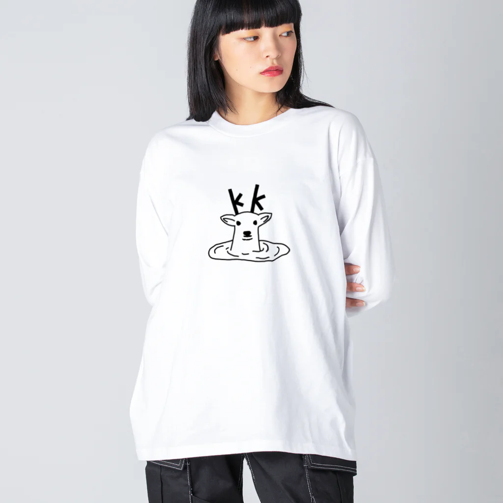 鹿沼　鹿歩の鹿沼鹿歩ロゴ（黒） ビッグシルエットロングスリーブTシャツ
