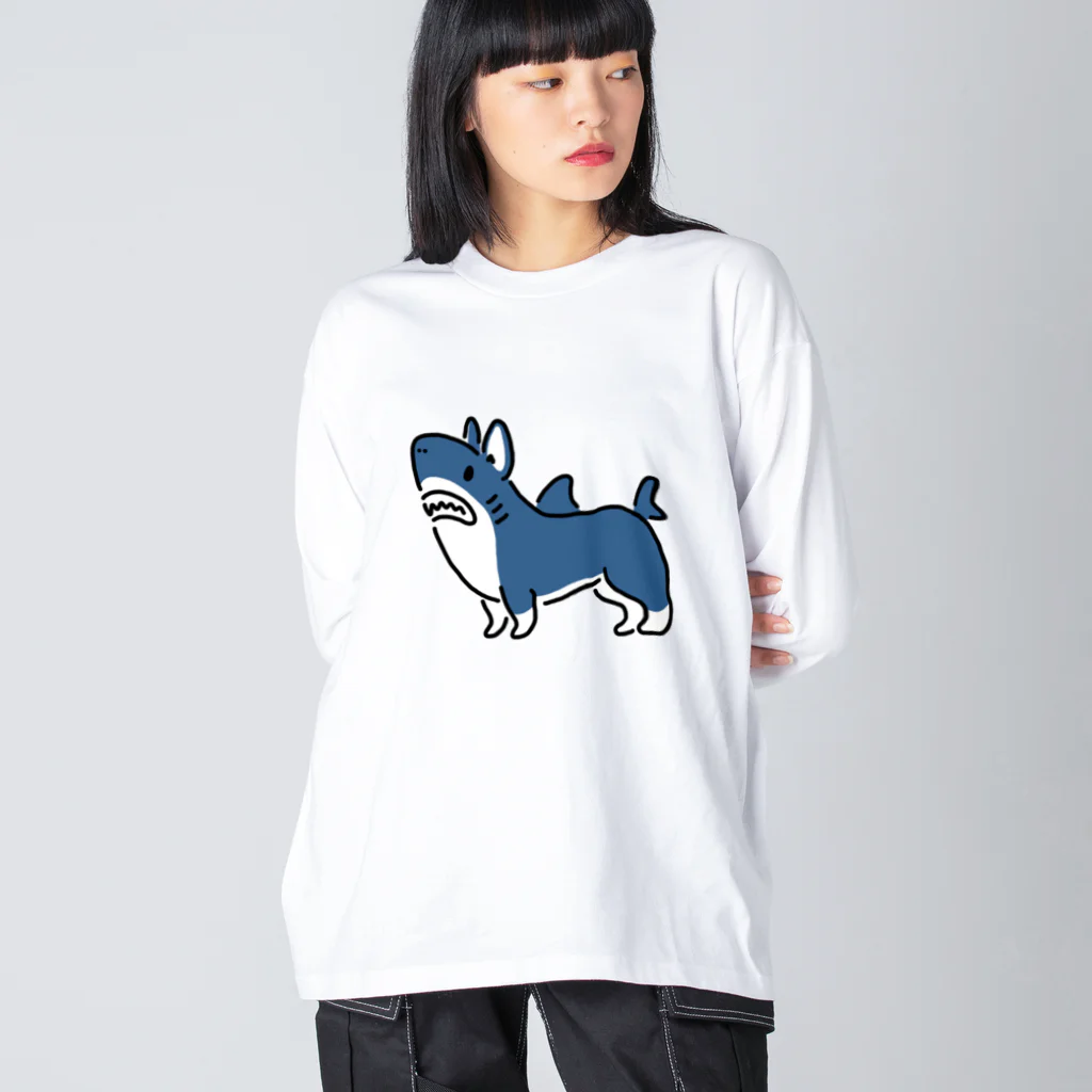 サメ わりとおもいのコーギーシャーク Big Long Sleeve T-Shirt