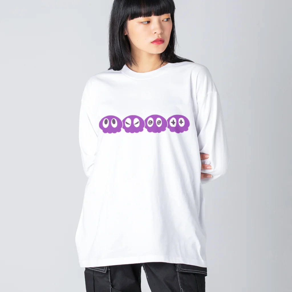 流星街くらげやのよんれんくらげ パープル Big Long Sleeve T-Shirt