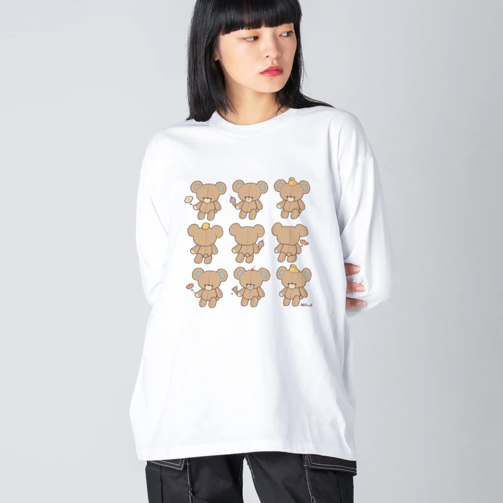 あか熊のくまのぬいぐるみいっぱいロンT Big Long Sleeve T-Shirt