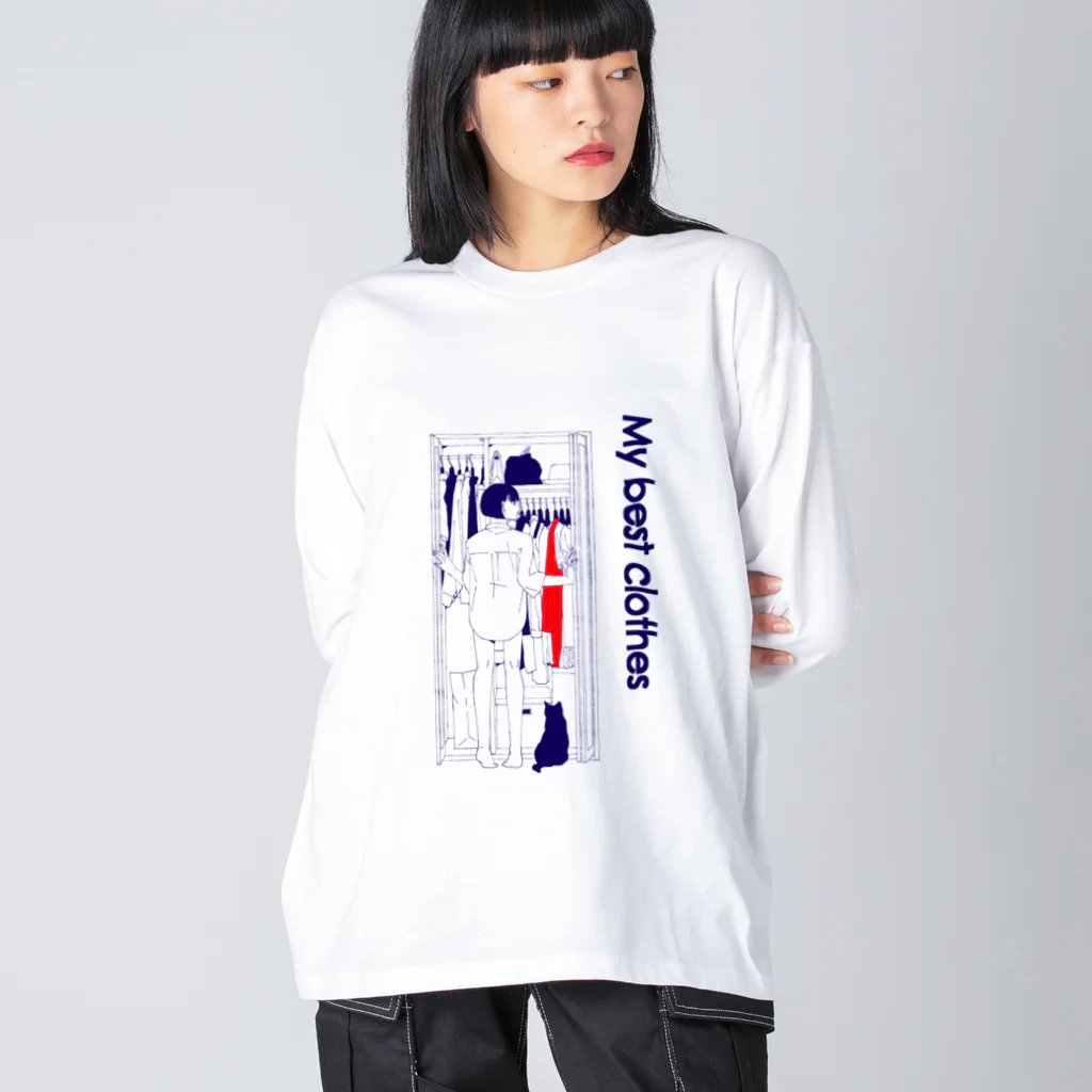 すだべやの一張羅(白) ビッグシルエットロングスリーブTシャツ