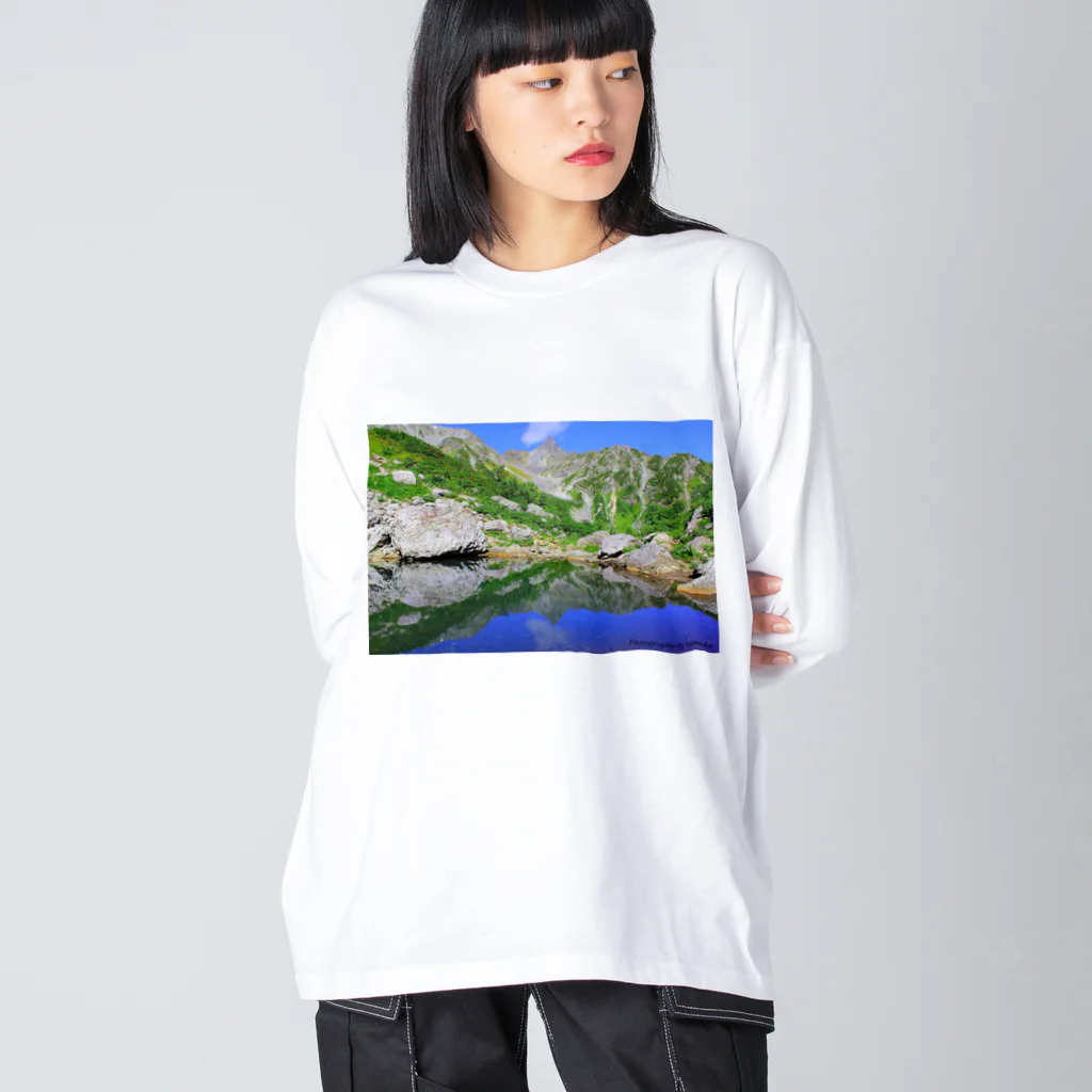 MIM△made in mountainの鏡面の槍ヶ岳 Big Long Sleeve T-Shirt