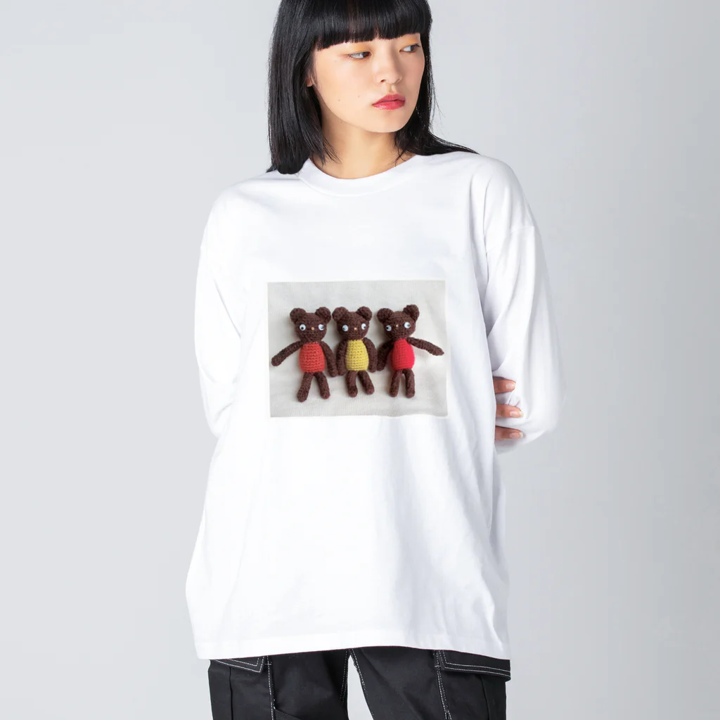 cy-egg.factoryの編みクマ Friends Big Long Sleeve T-Shirt