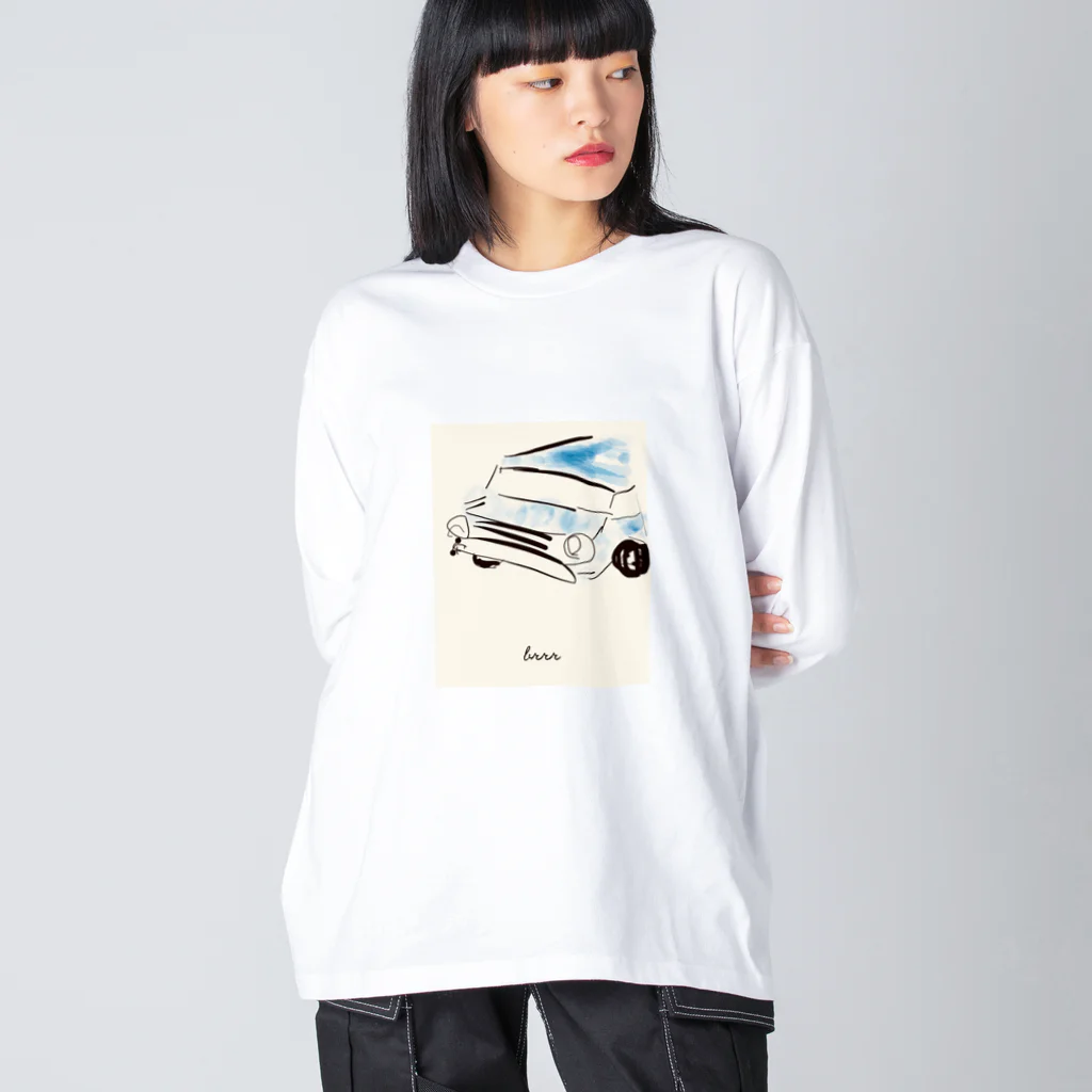 ほくそ笑むショップのレトロカー ビッグシルエットロングスリーブTシャツ