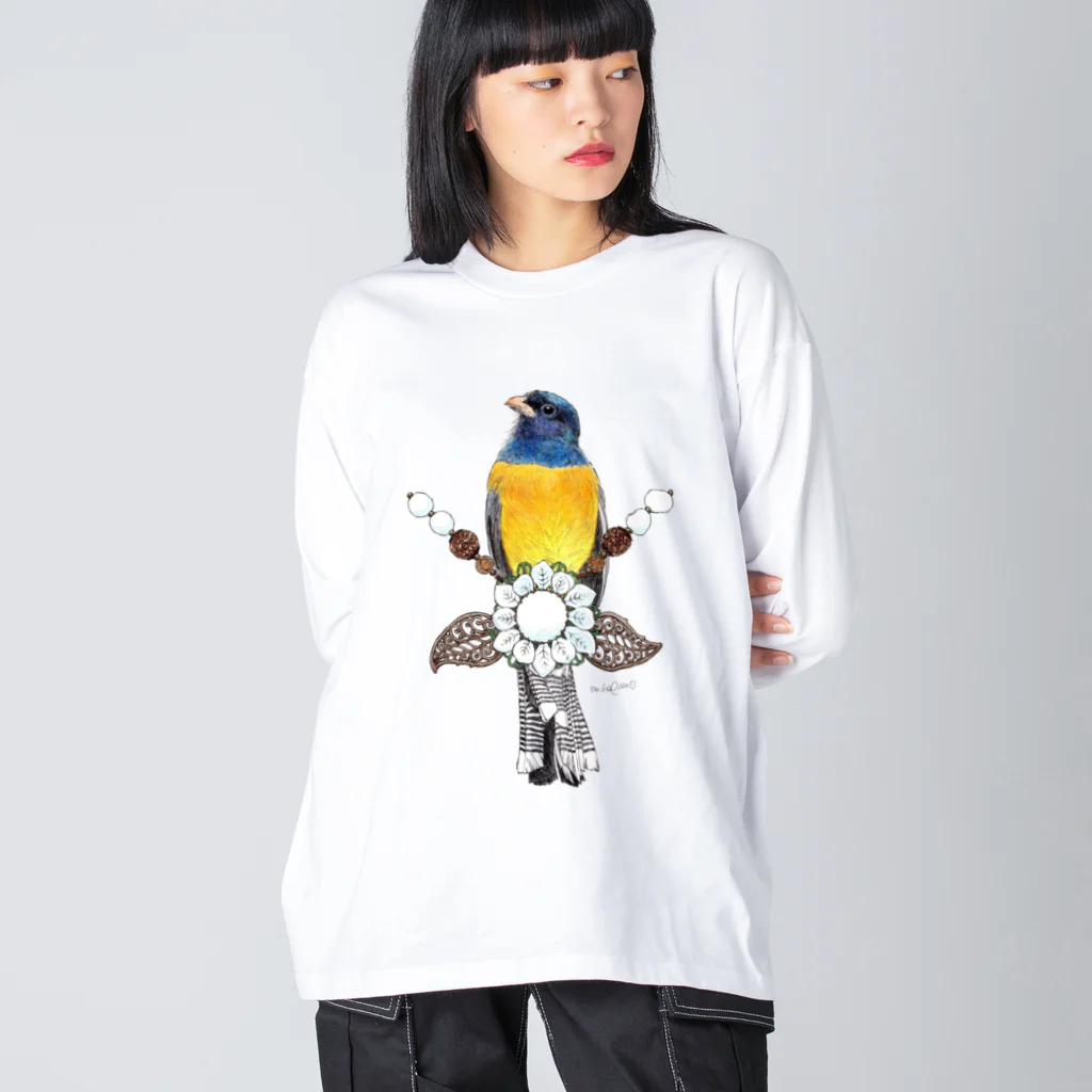 萩岩睦美のグッズショップの長そでビッグT　Adele trogon (キヌバネドリ） ビッグシルエットロングスリーブTシャツ