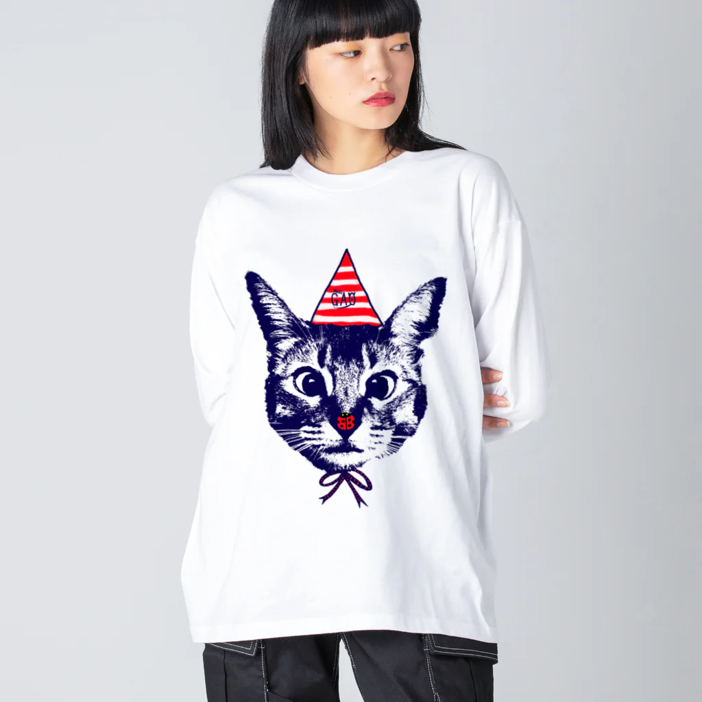 NobigaoのNobigaoてんとうむし猫 ビッグシルエットロングスリーブTシャツ