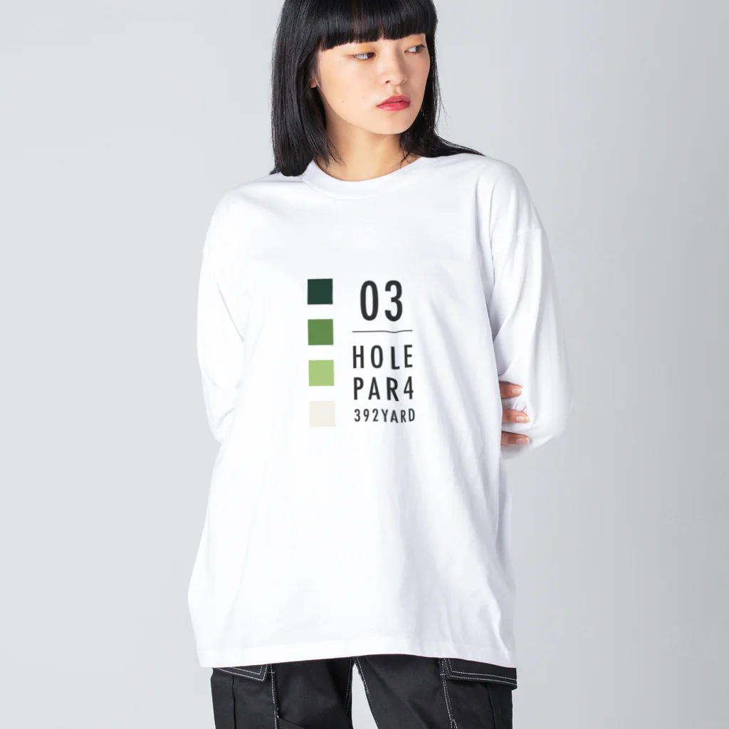 GOLF DESIGN ITEMSのHOLE.3 Par4 Big Long Sleeve T-Shirt