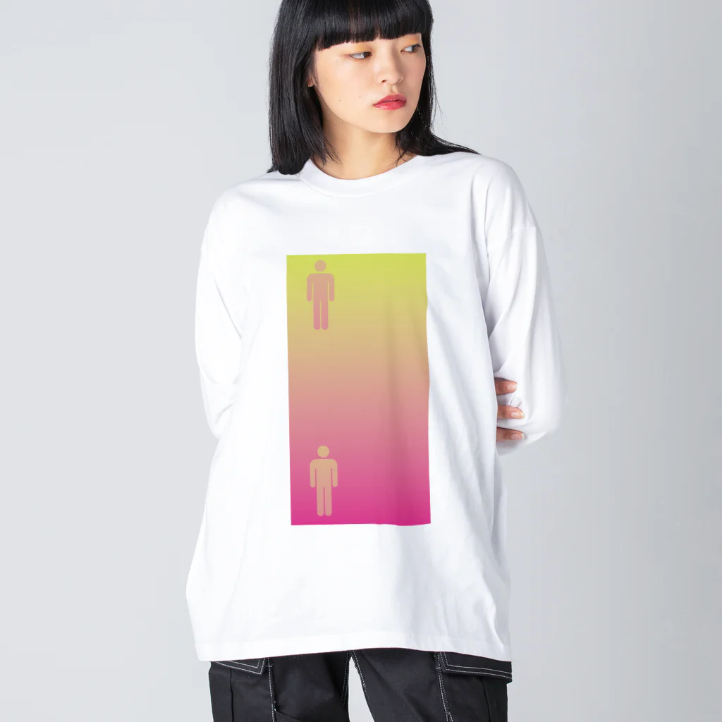 カセテツヤショップの錯覚シリーズ vo.1 ピクトグラムは同じ色 Big Long Sleeve T-Shirt