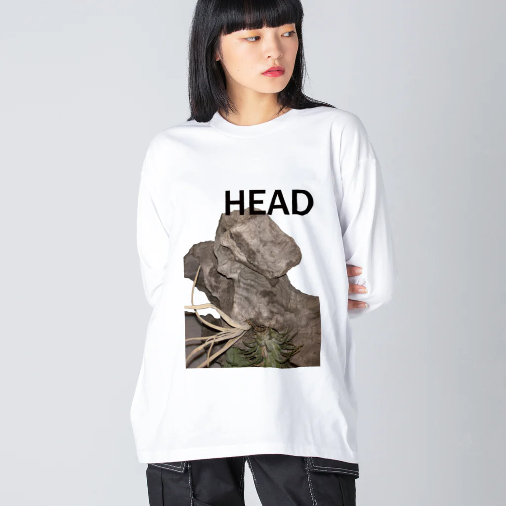 qujakuhouseのHEAD <FONT COLOR : BLACK> Big Long Sleeve T-Shirt